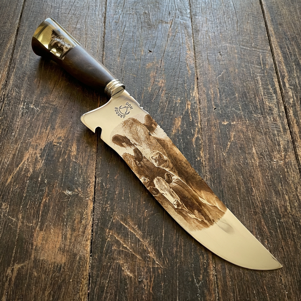 Faca Artesanal Premium “Manada Sagrada” – Gravação Alto Relevo