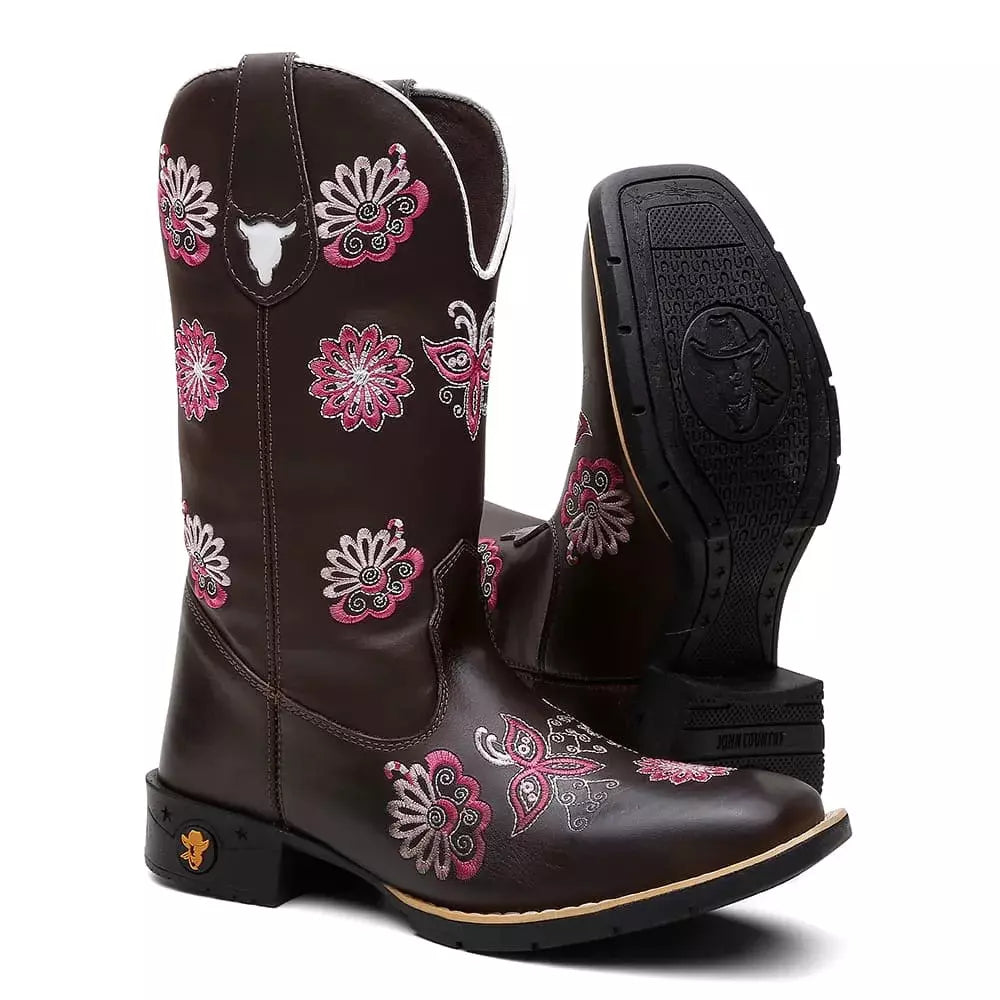 Bota Texana Feminina "Mandala Rosa" - Esporatto