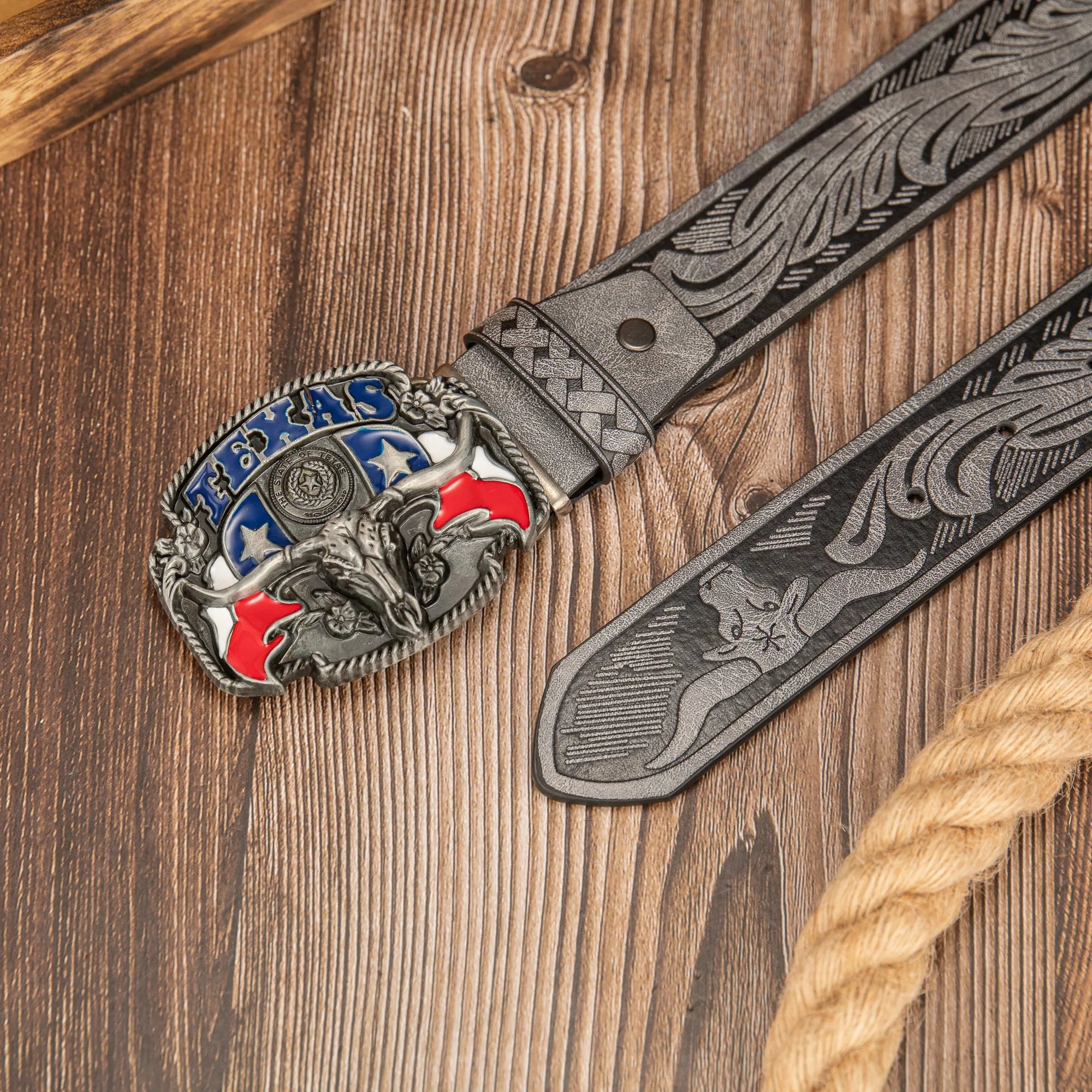 Cinto Touro Texano em Couro Premium